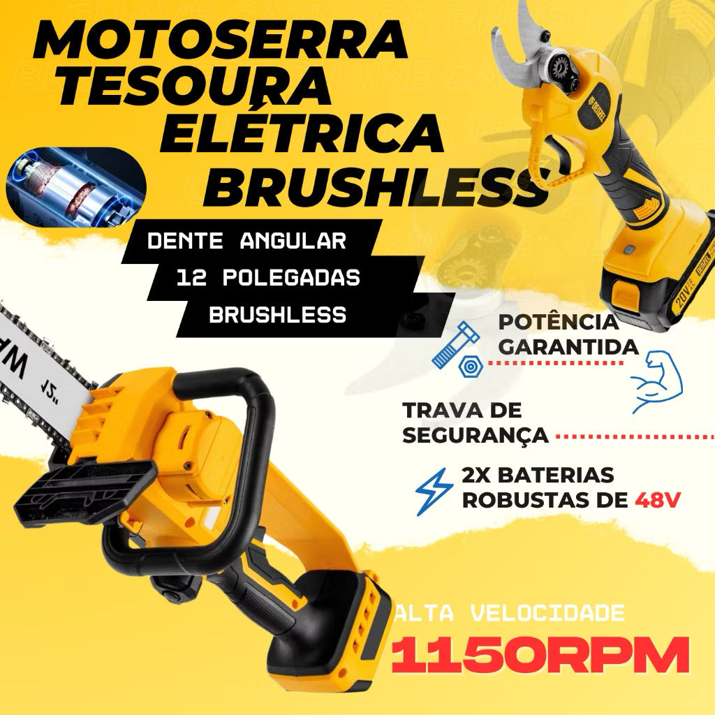 Kit Poda Profissional 48V 2 em 1 | Garantia Oficina Tools®