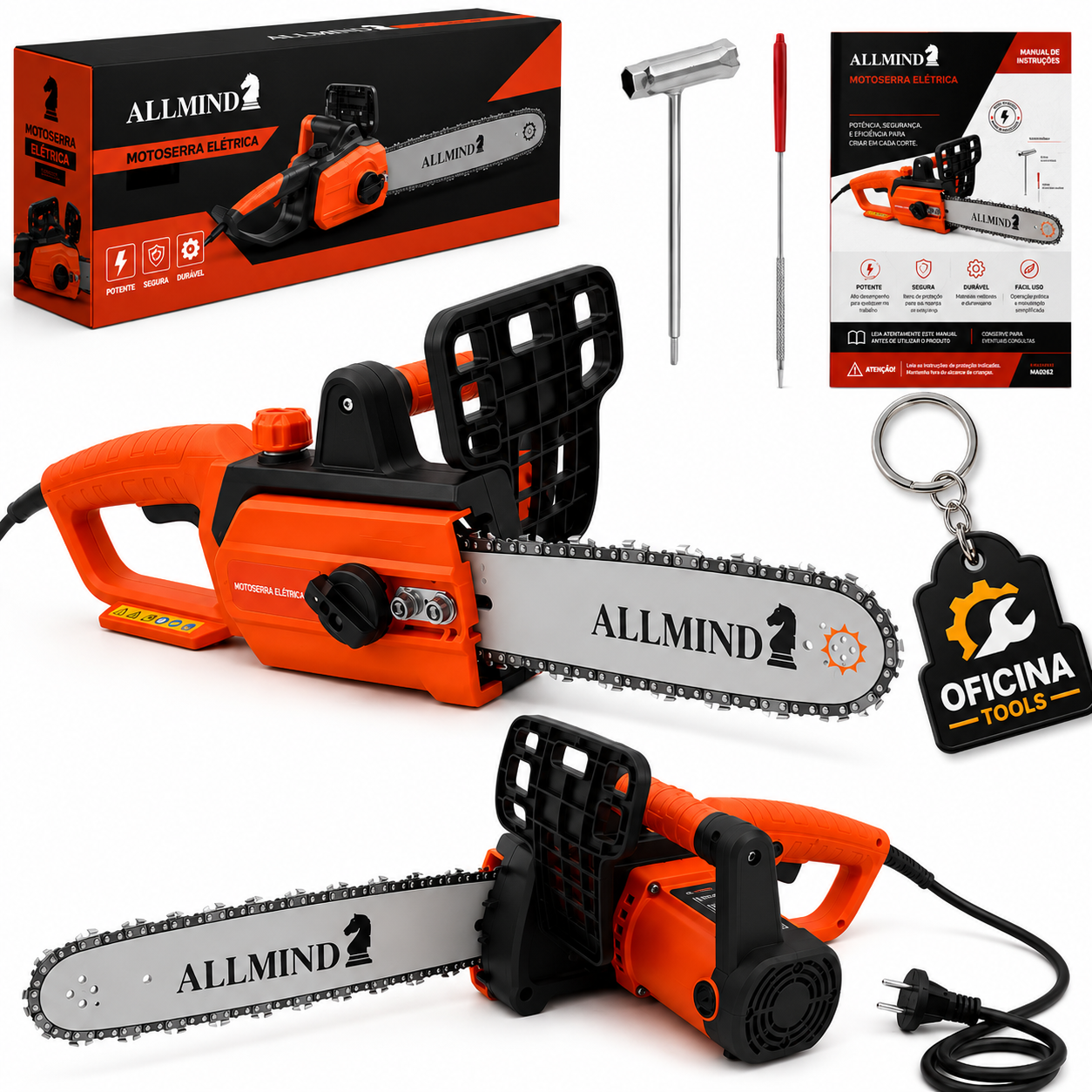 Motosserra Elétrica Profissional 16” 2000W AllMind™ | Garantia Oficina Tools®