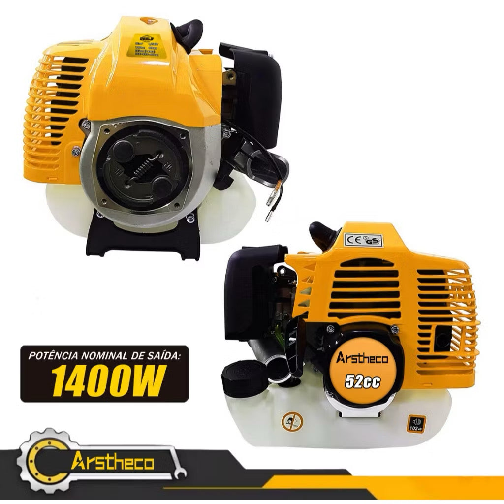 Roçadeira Profissional 52cc a Gasolina Multifuncional 2 Tempos – Kit Completo com Lâminas e Acessórios