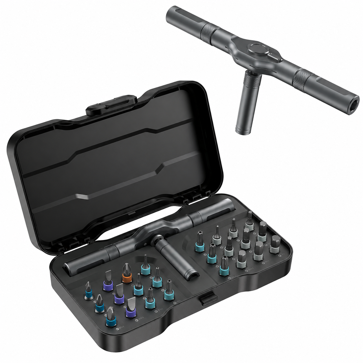Kit Chave de Precisão Magnética 24 em 1 com Catraca Profissional