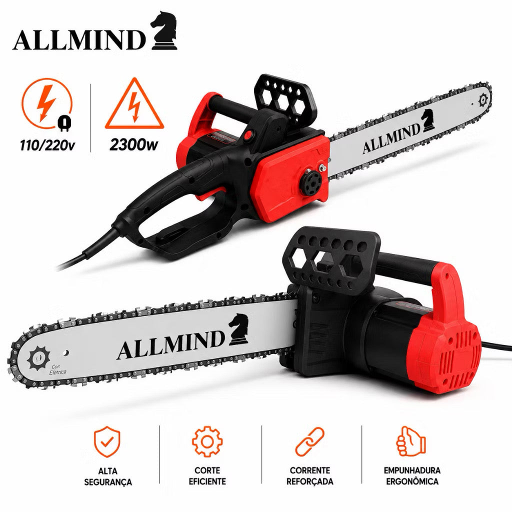 Motosserra Elétrica Profissional 16” 2000W AllMind™ | Garantia Oficina Tools®