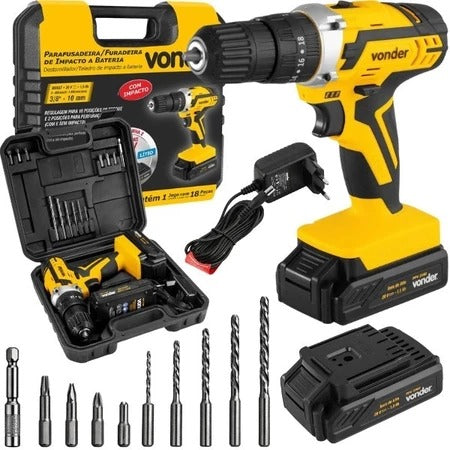 Kit Parafusadeira De Impacto 2 Bat e Maleta 20V PFV238I Vonder
