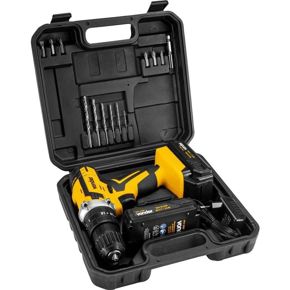 Kit Parafusadeira De Impacto 2 Bat e Maleta 20V PFV238I Vonder