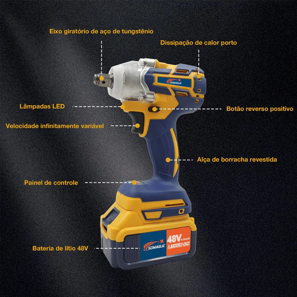 Kit Ferramentas Elétricas 4 Em 1 Com Maleta + 4 Bateria 48v
