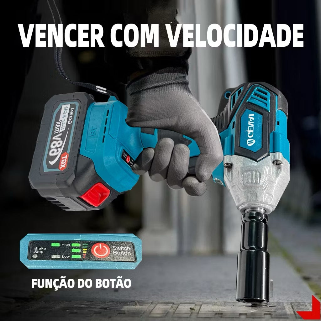Chave de Impacto Sem Fio 68V Max Profissional com 2 Baterias e Maleta – Oficina Tools