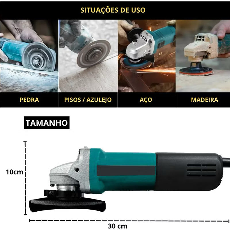 Esmerilhadeira Angular Profissional 950W 4.1/2” 115mm – Alta Rotação 11.000 RPM ⚙️
