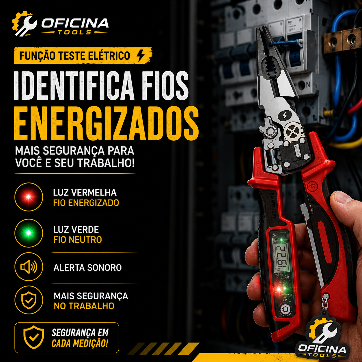 Alicate Digital Multifuncional 6 em 1 – Precisão e Praticidade em Uma Única Ferramenta
