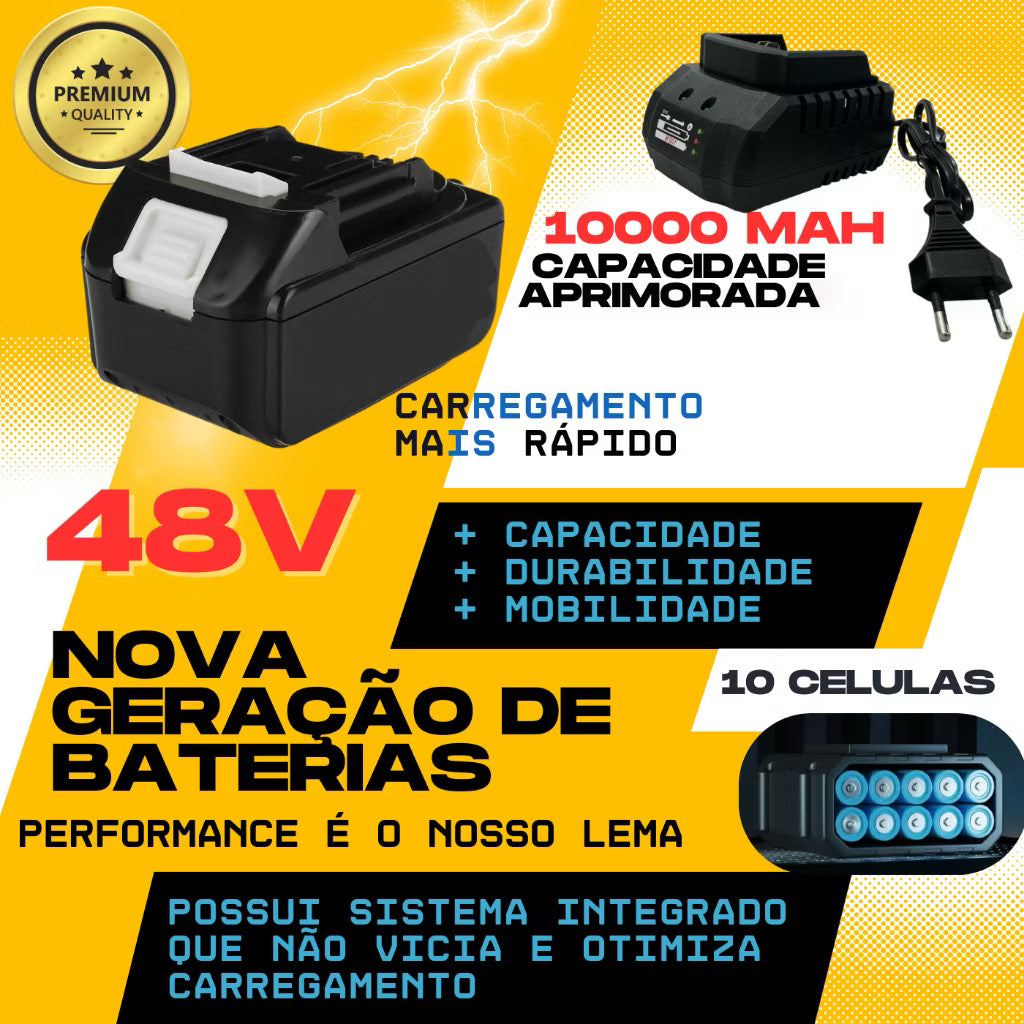 Kit Poda Profissional 48V 2 em 1 | Garantia Oficina Tools®