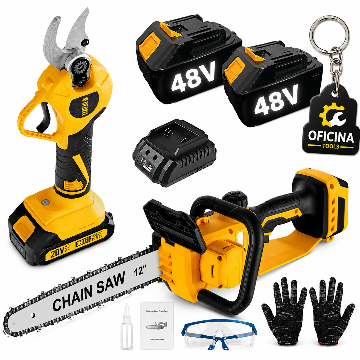 Kit Poda Profissional 48V 2 em 1 | Garantia Oficina Tools®