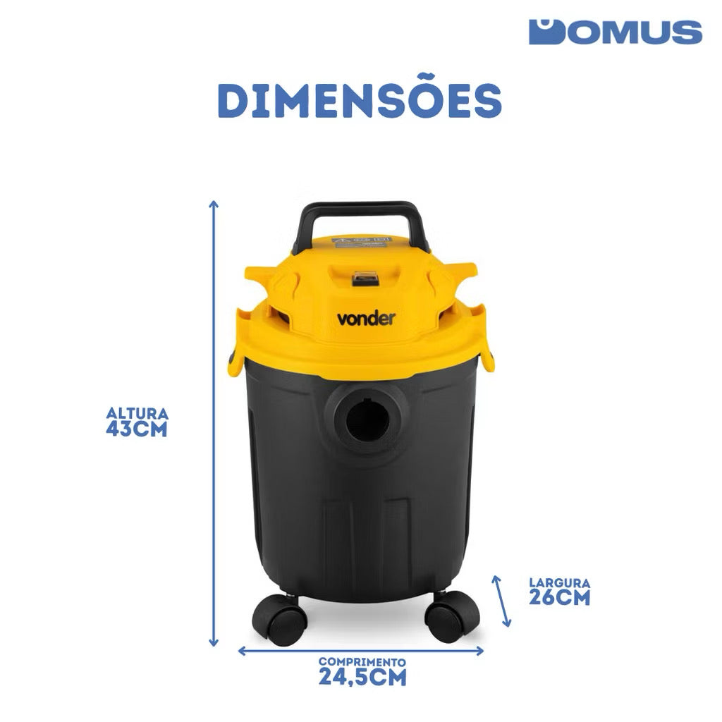 KIT LIMPEZA TOTAL VONDER™ – Lavadora de Alta Pressão + Aspirador de Pó e Líquidos | Garantia Oficina Tools®