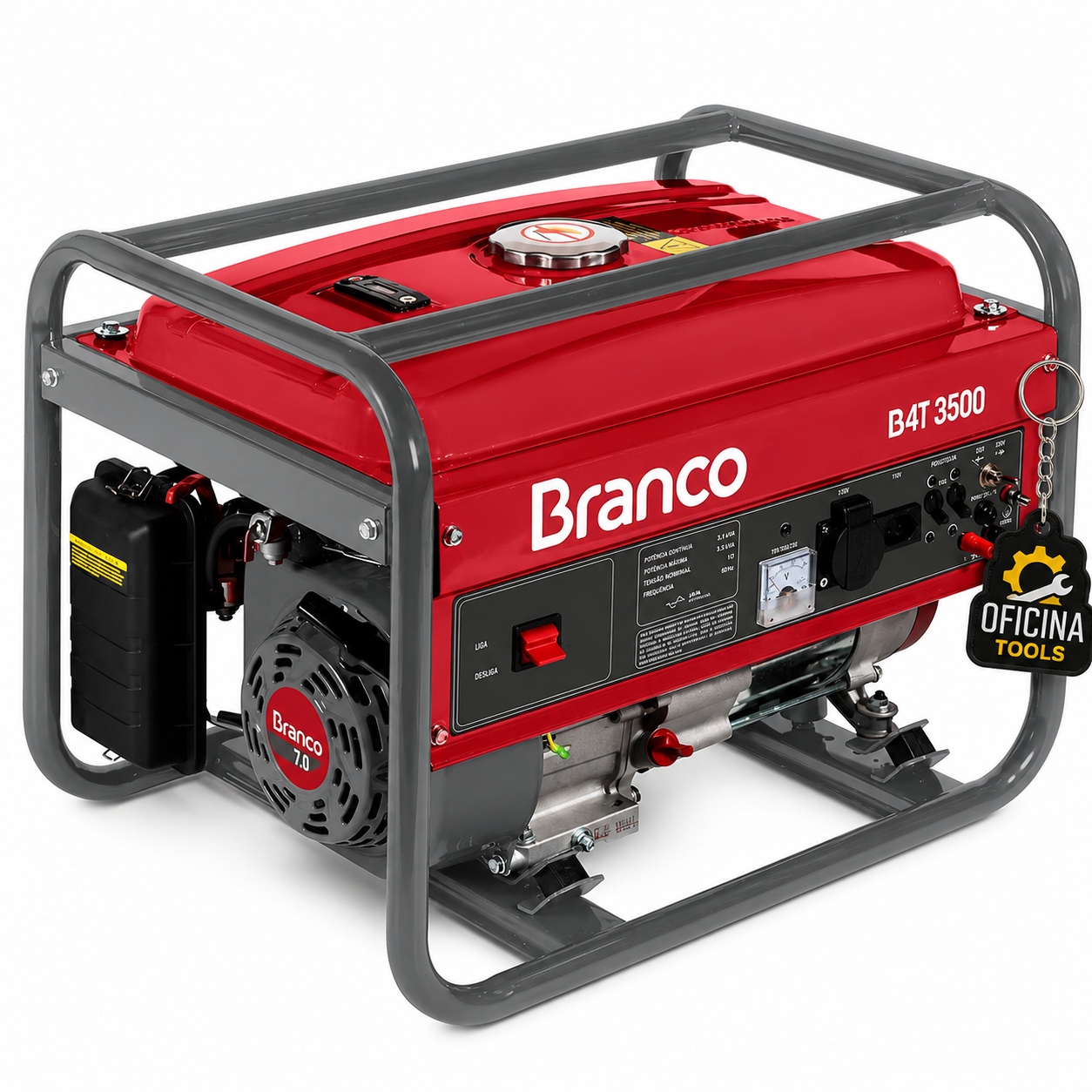 Gerador de Energia Branco B4T-3500 3,5kVA AVR Monofásico 110V/220V 🔴⚡