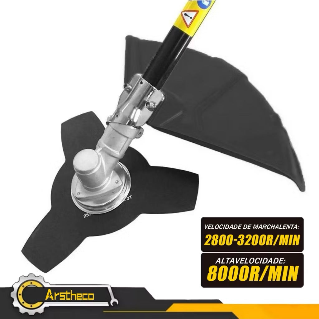 Roçadeira Profissional 52cc a Gasolina Multifuncional 2 Tempos – Kit Completo com Lâminas e Acessórios