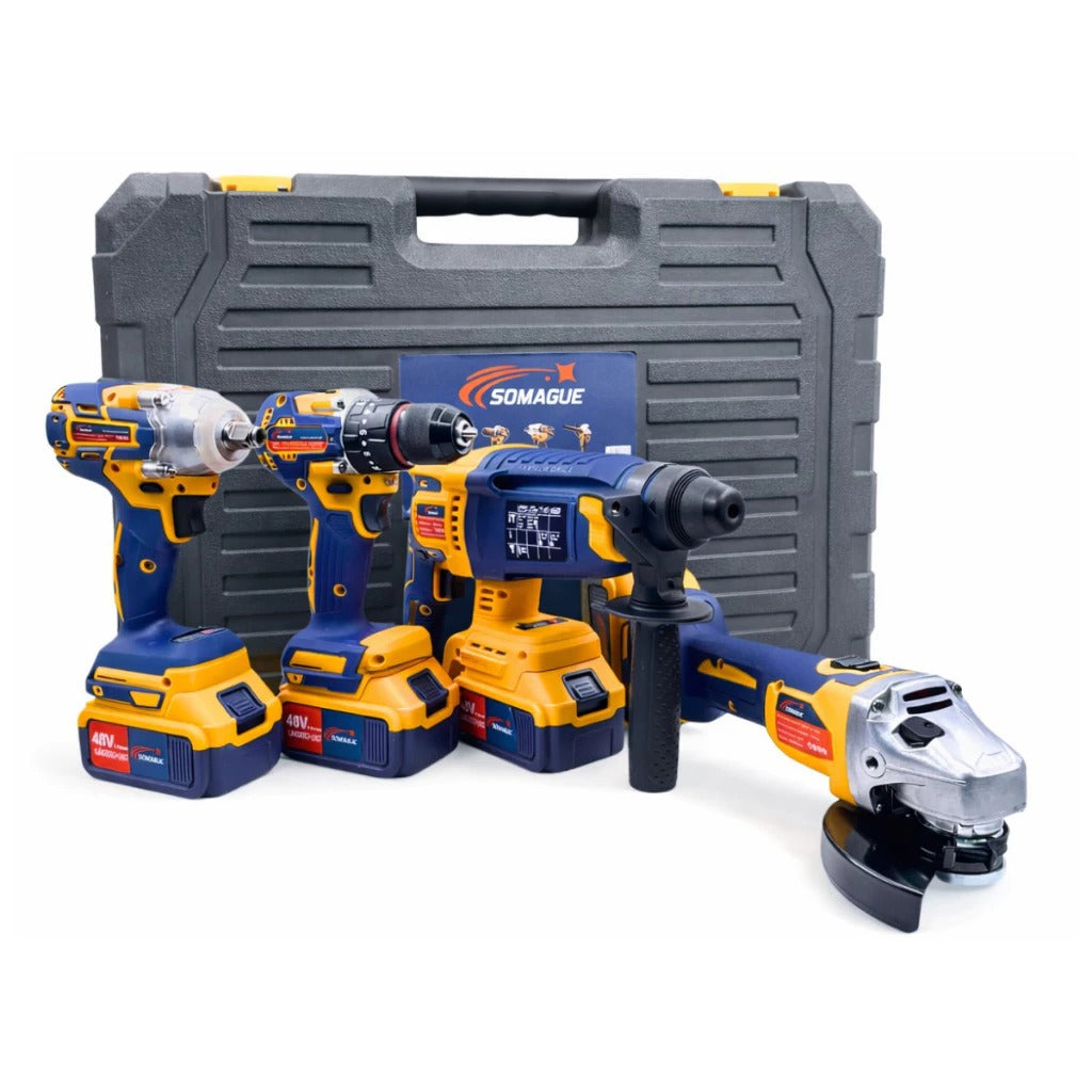 Kit Ferramentas Elétricas 4 Em 1 Com Maleta + 4 Bateria 48v