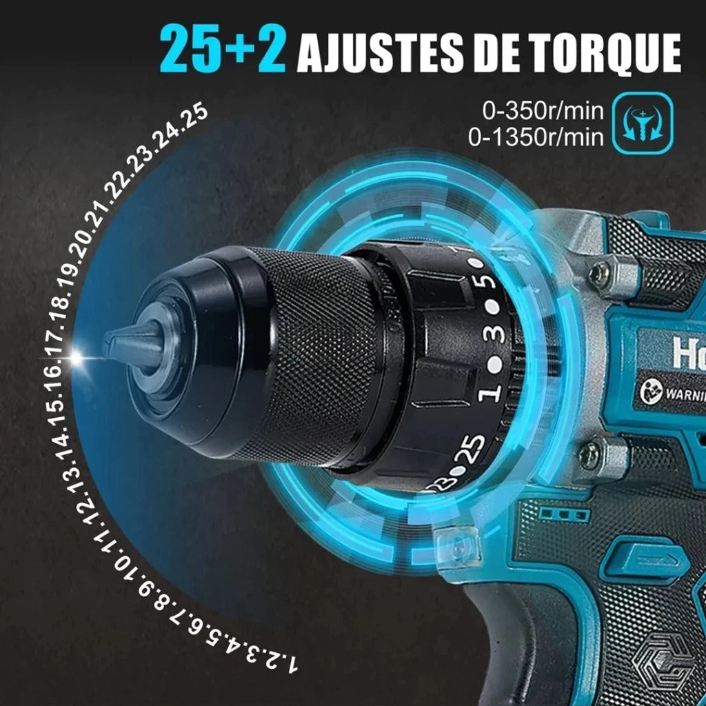 Hanabi Parafusadeira Furadeira de Impacto Brushless Profissional 16.8V 2000mAh Sem Fio com 1/2 Baterias