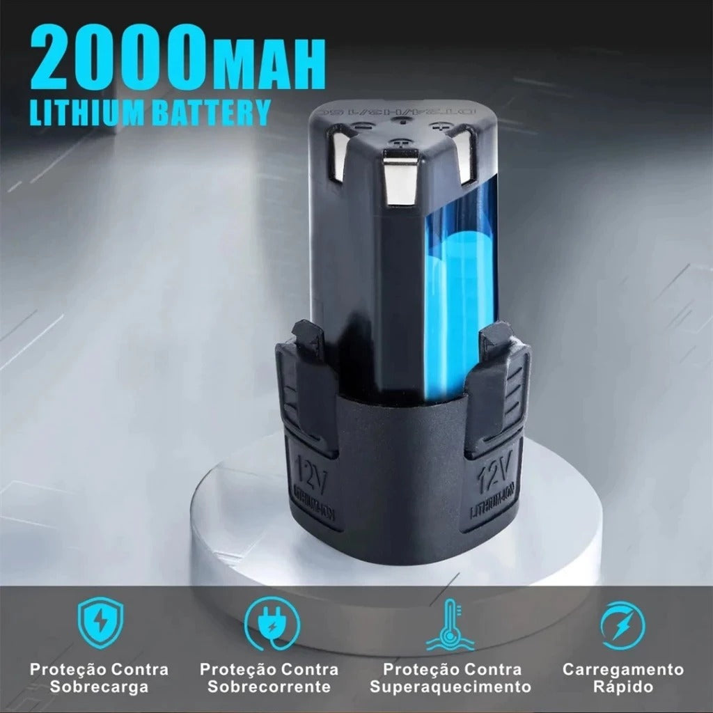 Hanabi Parafusadeira Furadeira de Impacto Brushless Profissional 16.8V 2000mAh Sem Fio com 1/2 Baterias